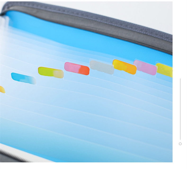 Plastic Accordion File Organizer with Zip Closure, Ideal for Office & Document Organizing Gray black - Image 5