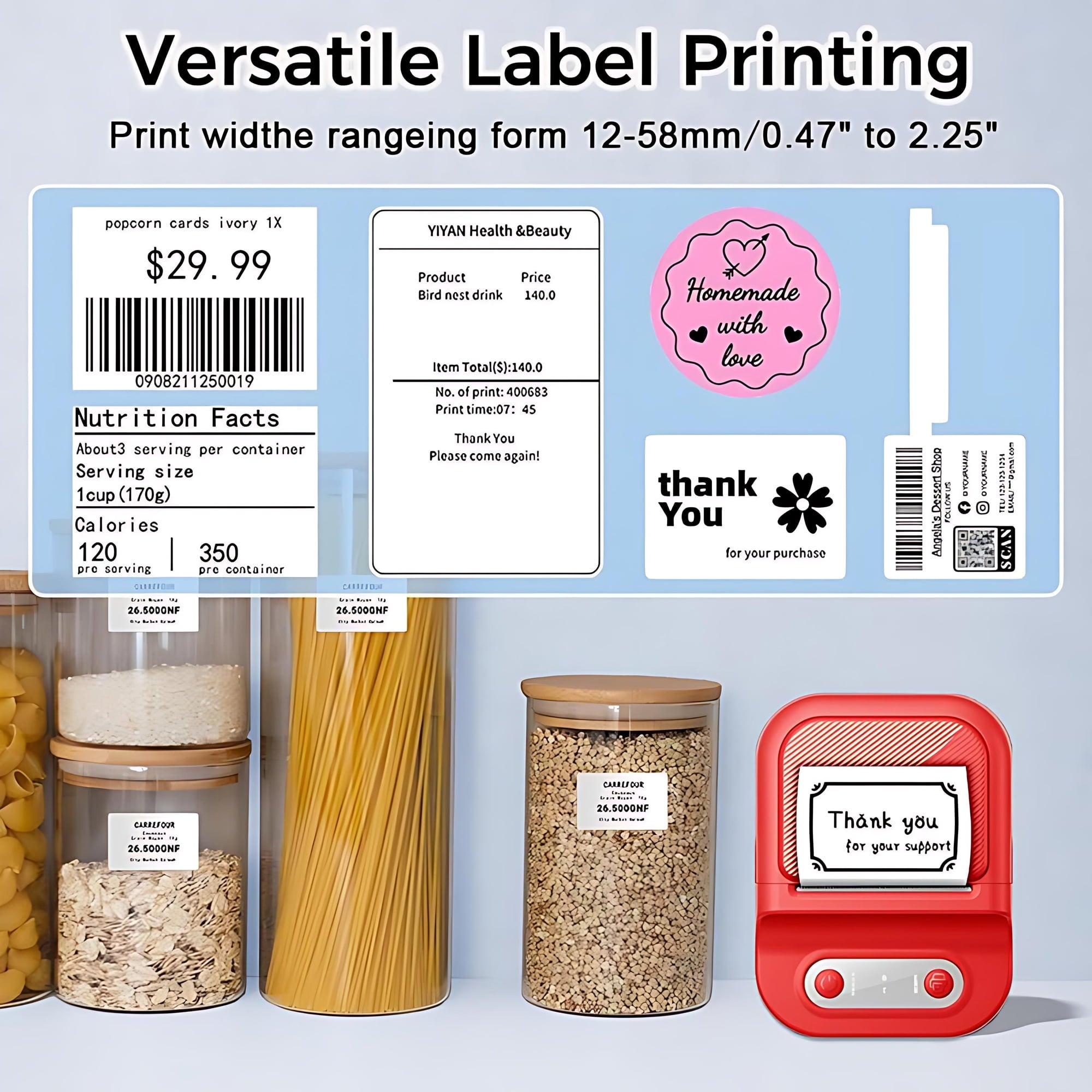 Thermal Label Printer, Label Maker Machine with Tape, Bluetooth Label Maker, Portable Thermal Sticker Printer for Sma... - Image 5