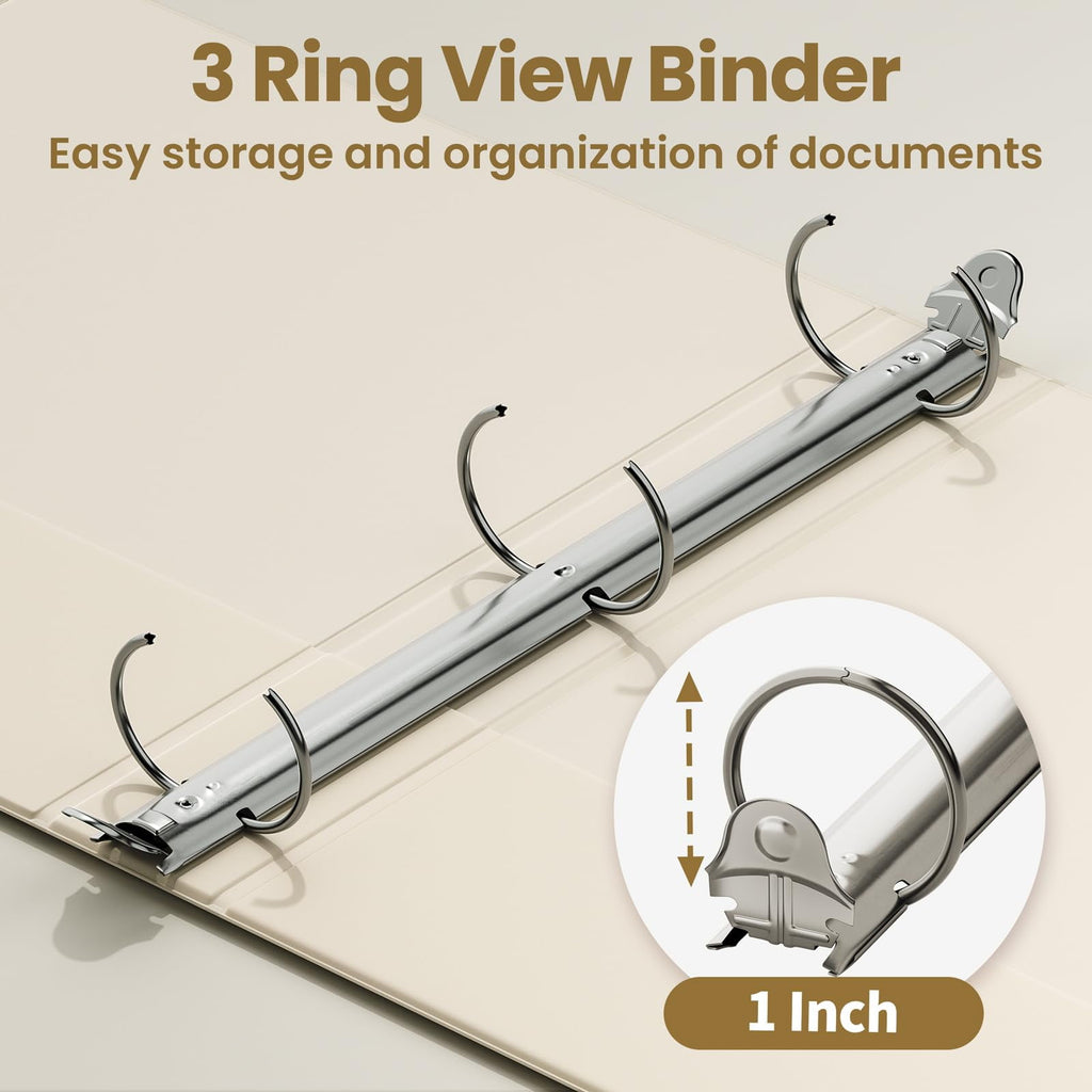 3 Ring 1 inch Binders Round Ring View Notebooks Binders O-ring Holds 200 Sheets of Letter Size School Paper Organizer... - Image 4