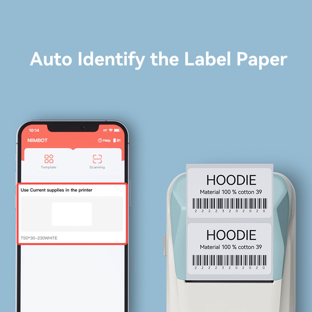 NIIMBOT B1 Label Makers, 2 Inch Bluetooth Label Maker Auto Identification Portable Label Printer (Cyan) - Image 5