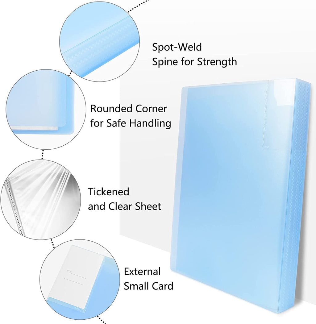4 Pcs 60 Pockets Presentation Book with Clear Sheet Protectors, 4 Colors A4 Waterproof Folder Binder Display 120 Page... - Image 4