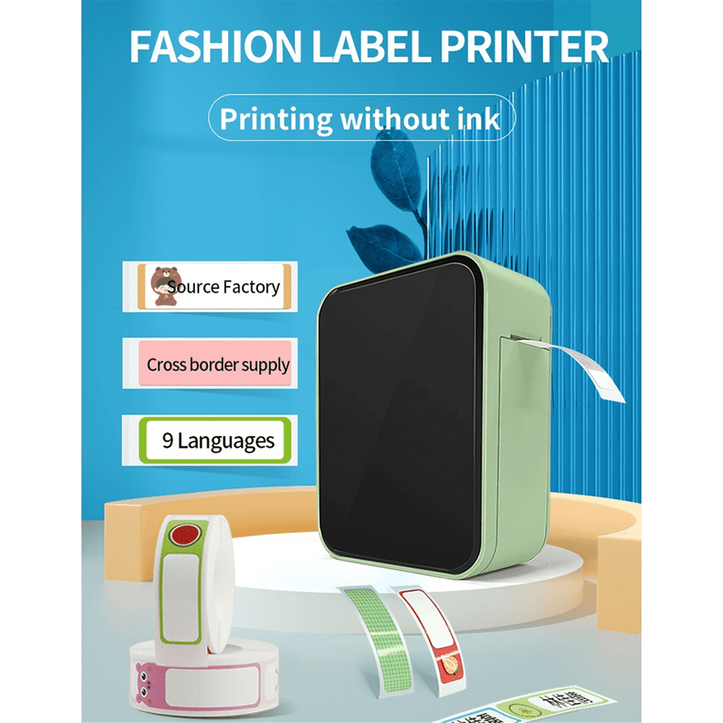 Wireless Bluetooth Thermal Label Printer Mini Portable Adhesive Label Maker Fast Printing Milk Tea White - Image 2