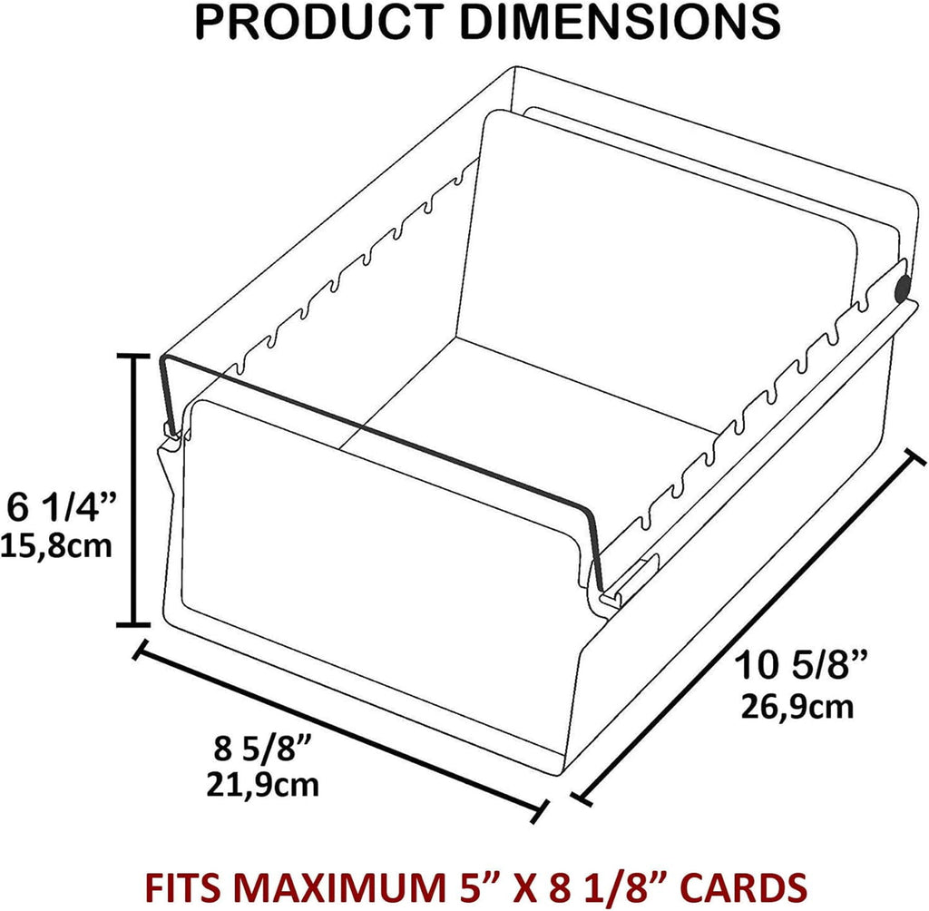 Acrimet 5 X 8 Card File Holder Organizer Box Metal Base Heavy Duty (AZ Index Cards and Divider Included) (Purple Color with Clear Crystal Pl - Image 3