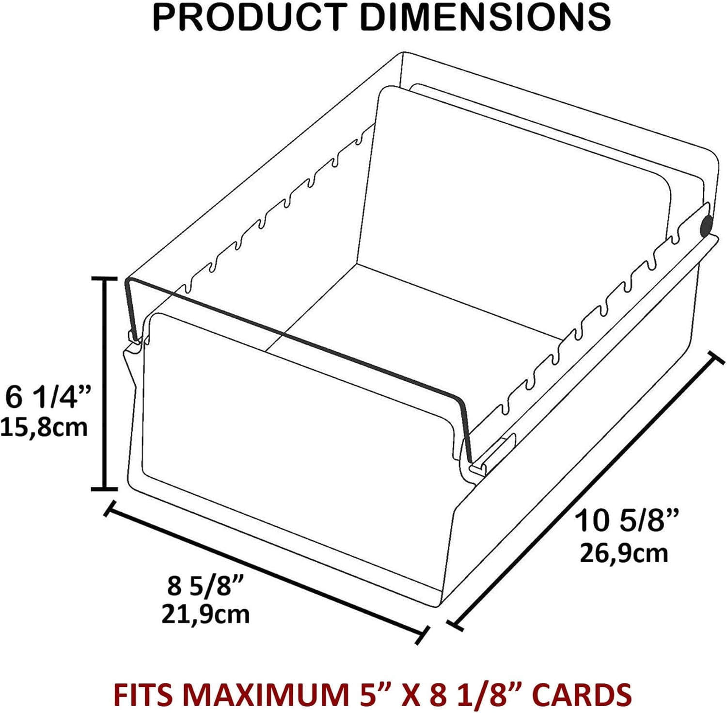 Acrimet 5 X 8 Card File Holder Organizer Box Metal Base Heavy Duty (AZ Index Cards and Divider Included) (Purple Color with Clear Crystal Pl - Image 3