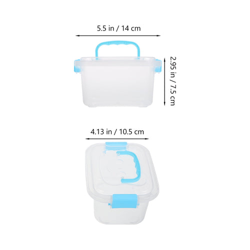 2pcs Mini Plastic Storage Bins With Lid Clear Latch Small Storage Box Stackable Organizer Container For Crafts Jewelr... - Image 2