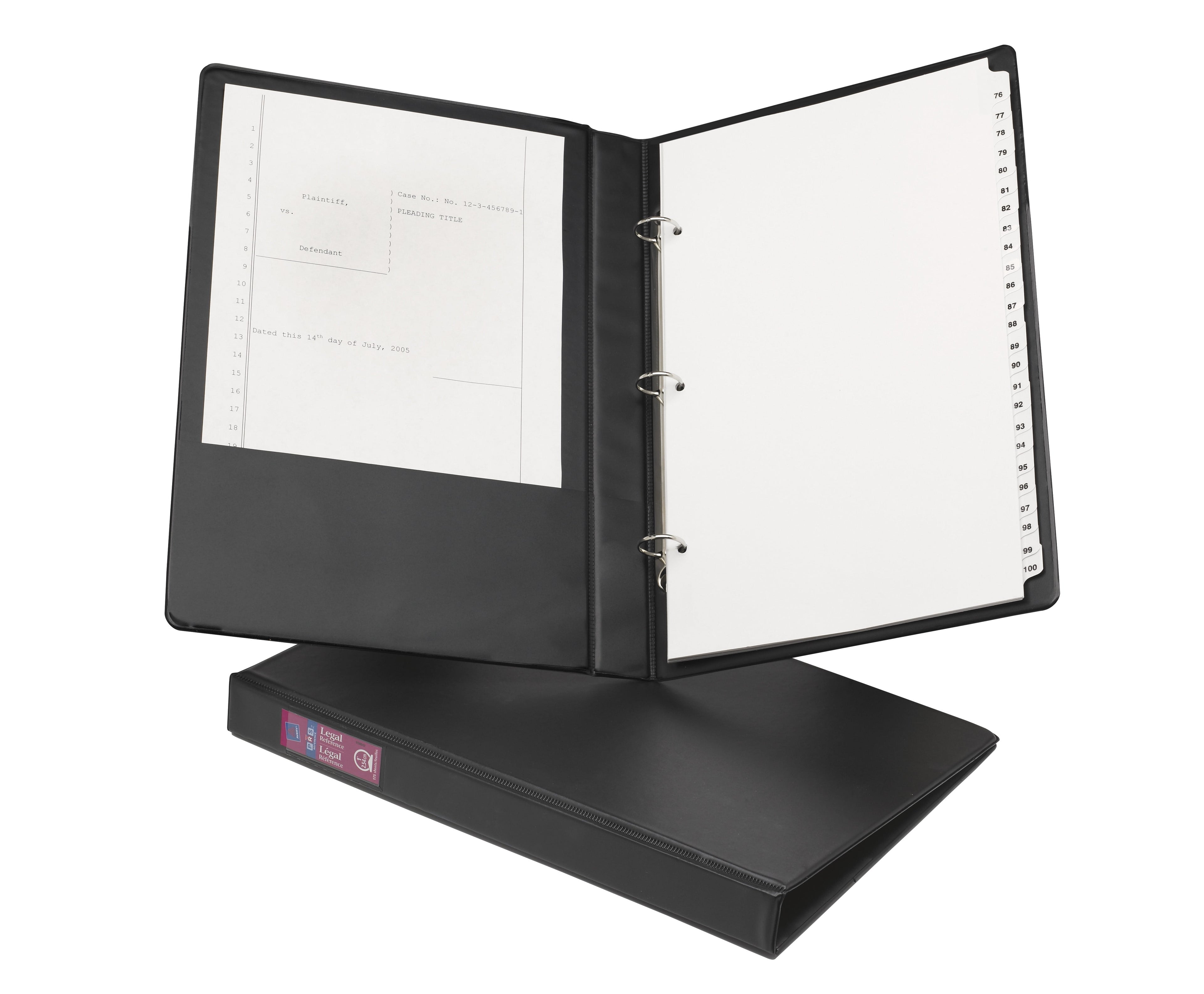 Avery Legal-Size Durable 3 Ring Binder, 1" Round Rings, Black (06400) - Image 5