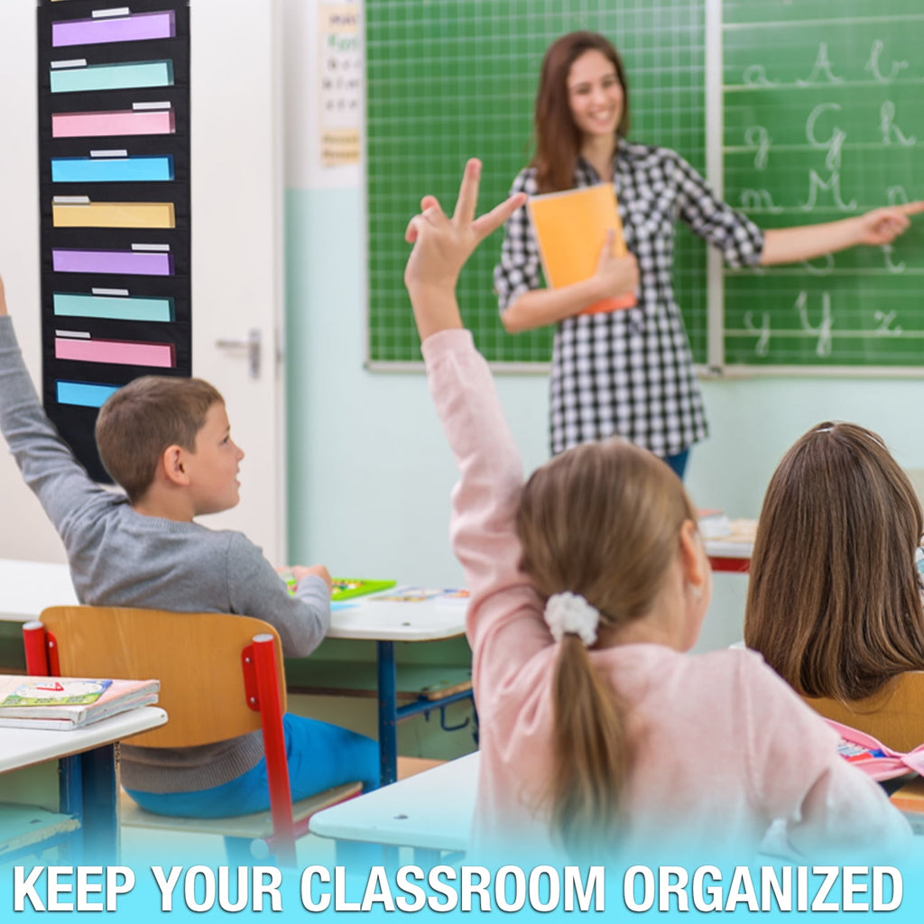 WalMaster 30-Pocket Wall Chart Filing System WITH LABEL HOLDERS for Classroom and Office, Wall File Organizer (Pocket... - Image 4
