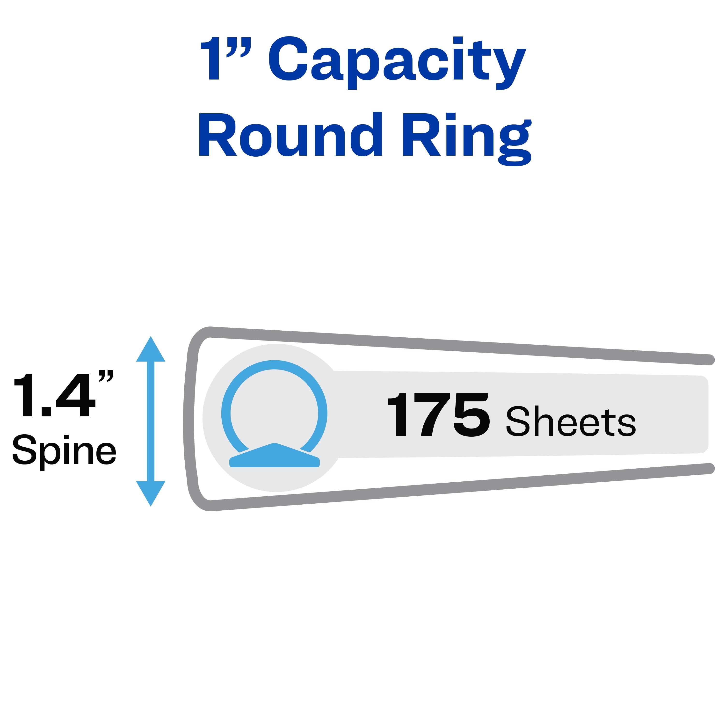 Standard Binder, 1" Round Rings, Blue Binder (03300) - Image 2