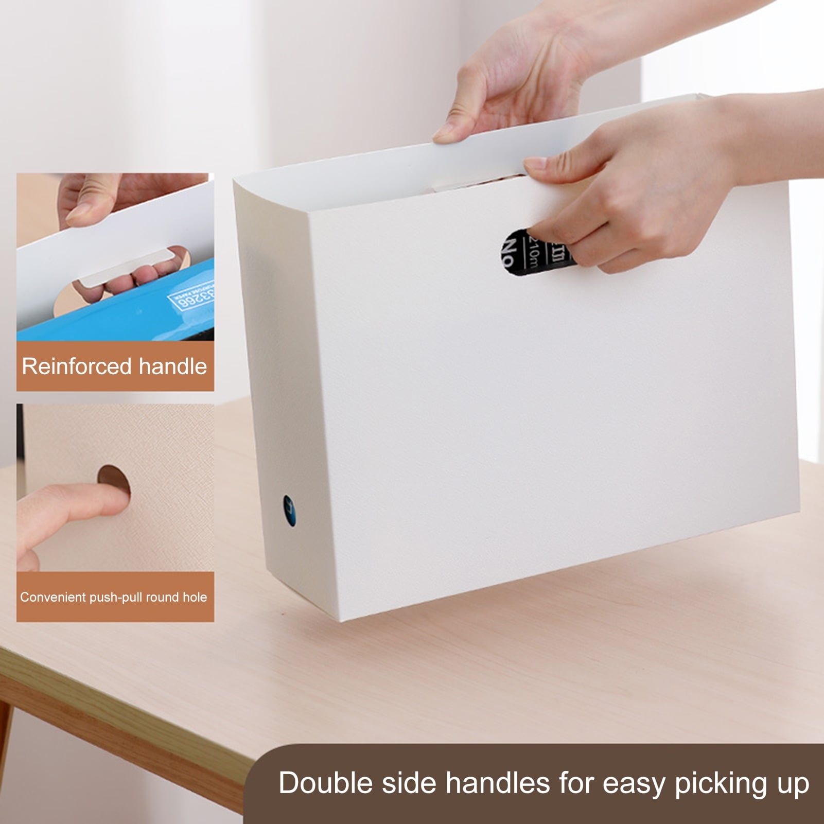 Document Storage Box Folding Large Capacity File Storage Vertical Desk Office Desktop Sundries Organizer for School,B... - Image 3