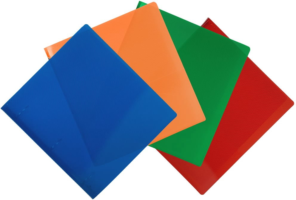 Plastic 1 1/2 in Binders, 3 Metal Rings, Assorted (Red, Blue, Green & Orange), 4/Pack - Image 6