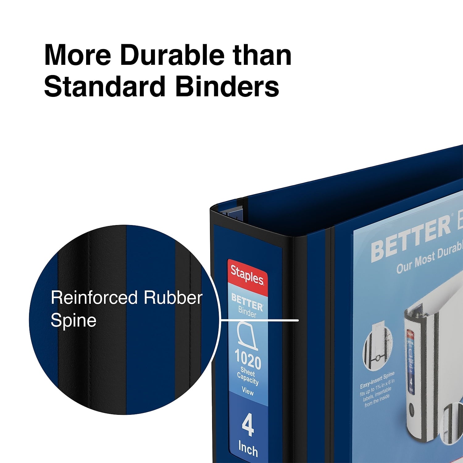 Better 4-inch 3 Ring View Binder Blue 1618290 - Image 4