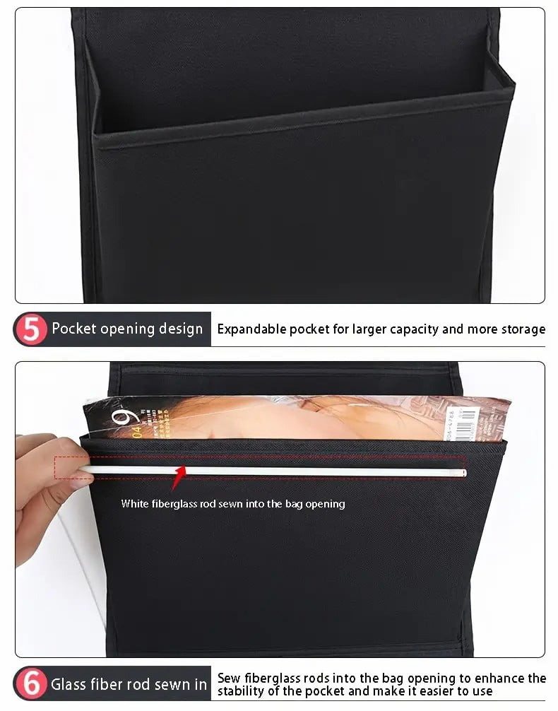 Tattom Oxford Cloth Hanging Wall File Organizer, Waterproof Office Folder Storage Pocket for Magazine, Book, Documents - Over Door Mount wit - Image 3