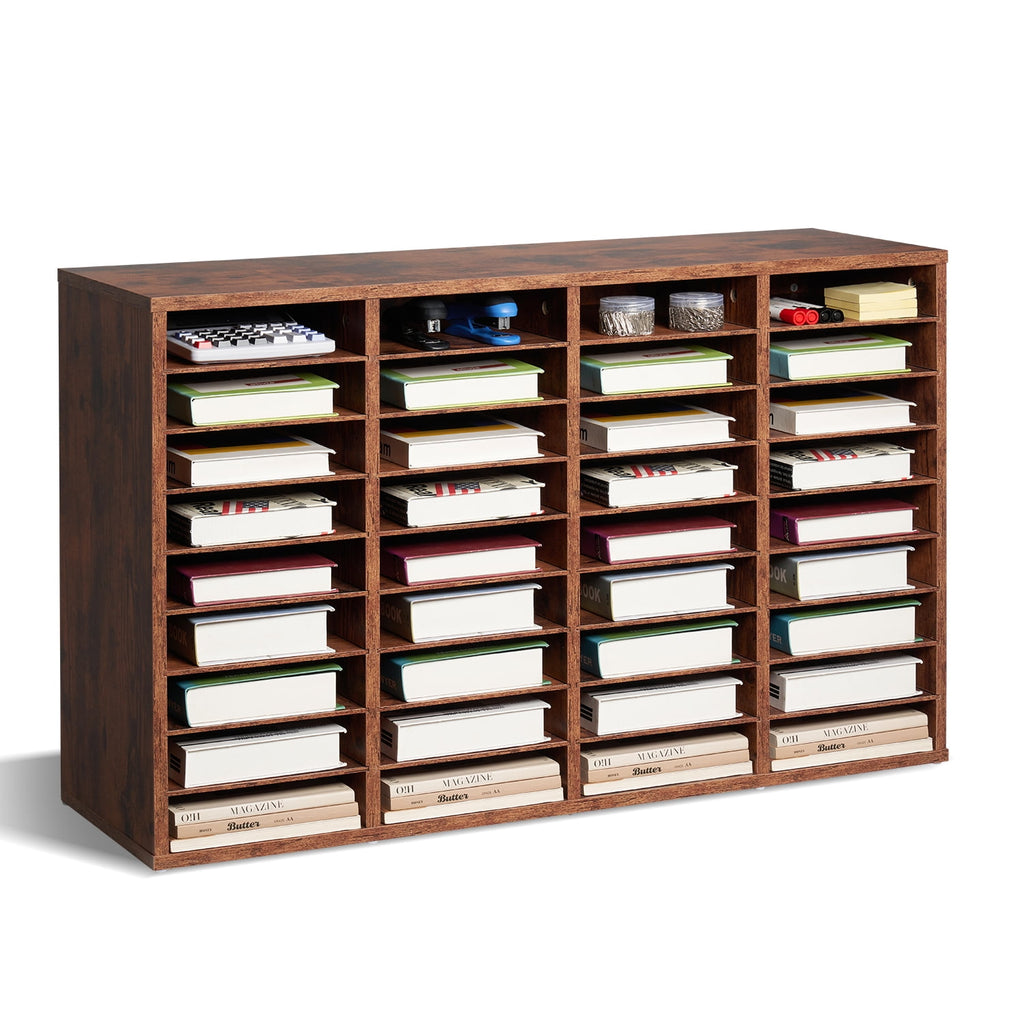 KFFKFF Document Storage, 36-Slot Office Post Box with Adjustable Shelves, Wooden Correspondence Organizer Particle Board for Office, Home, C - Image 5