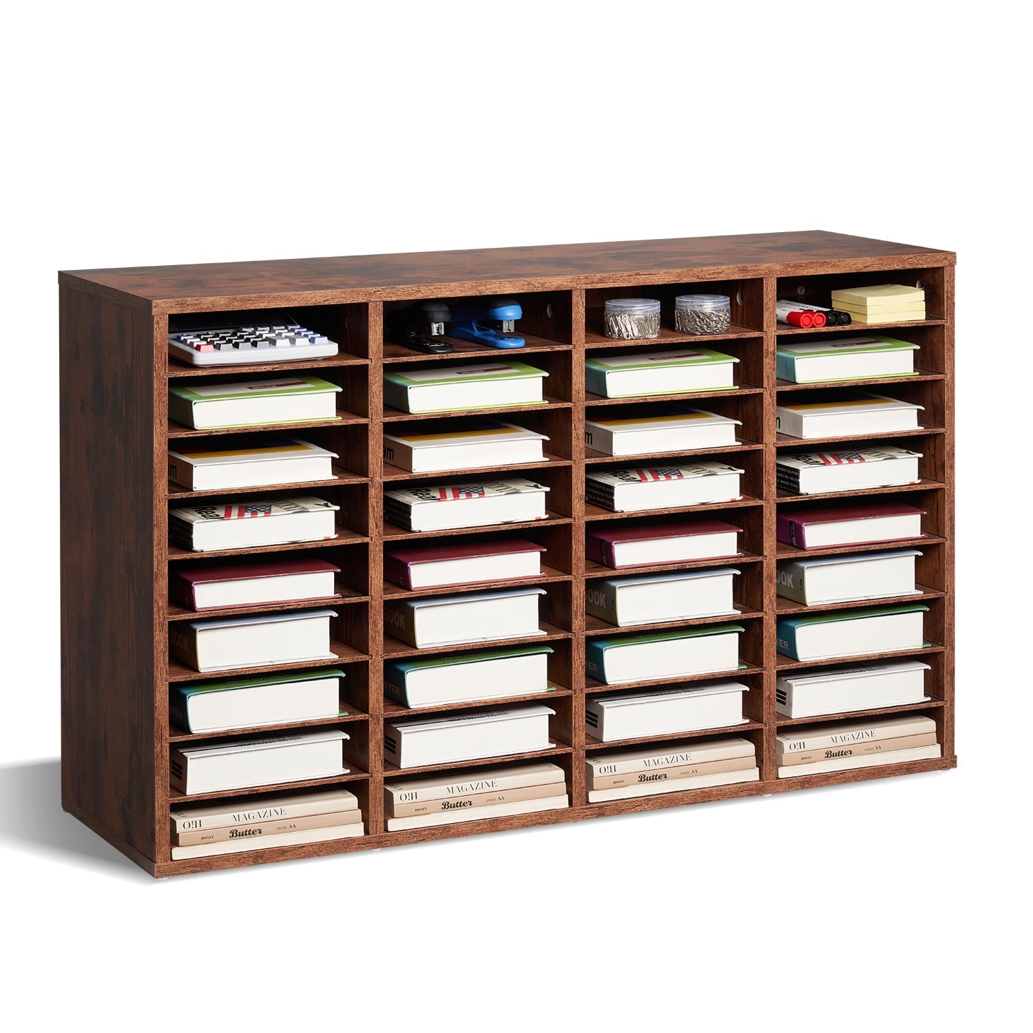 KFFKFF Document Storage, 36-Slot Office Post Box with Adjustable Shelves, Wooden Correspondence Organizer Particle Board for Office, Home, C - Image 5