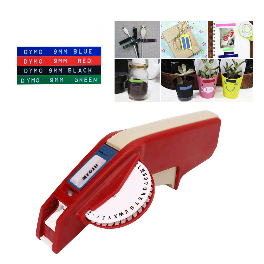 Embossing Label Maker, High Sharpness One Hand Manual Label Printer For Home Black,Red - Image 3