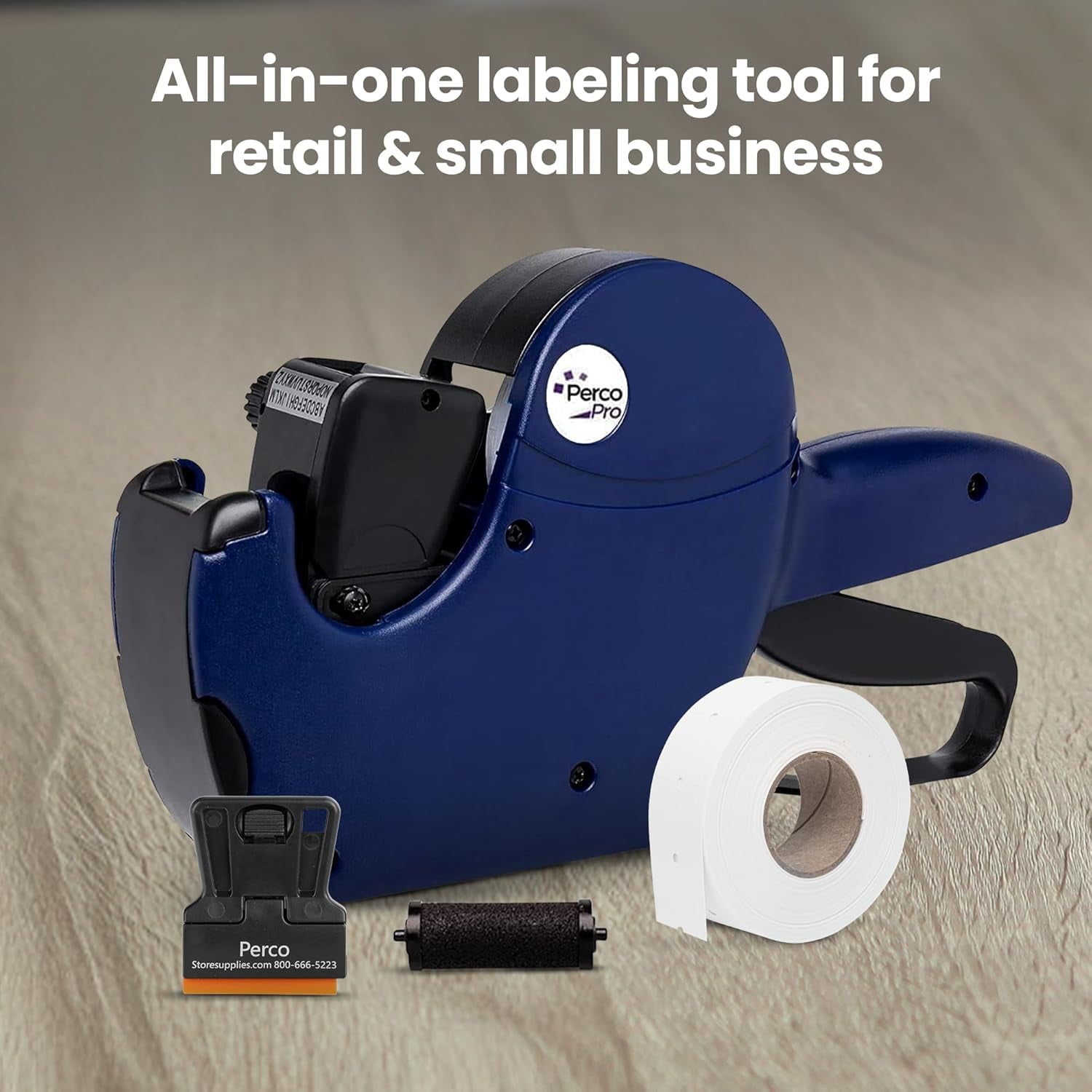 Perco Pro 2 Line Date Gun, Includes 16 Digits Date Gun Labeler, Pre-Loaded Roll of 750 White Labels and Ink Roll - Image 2