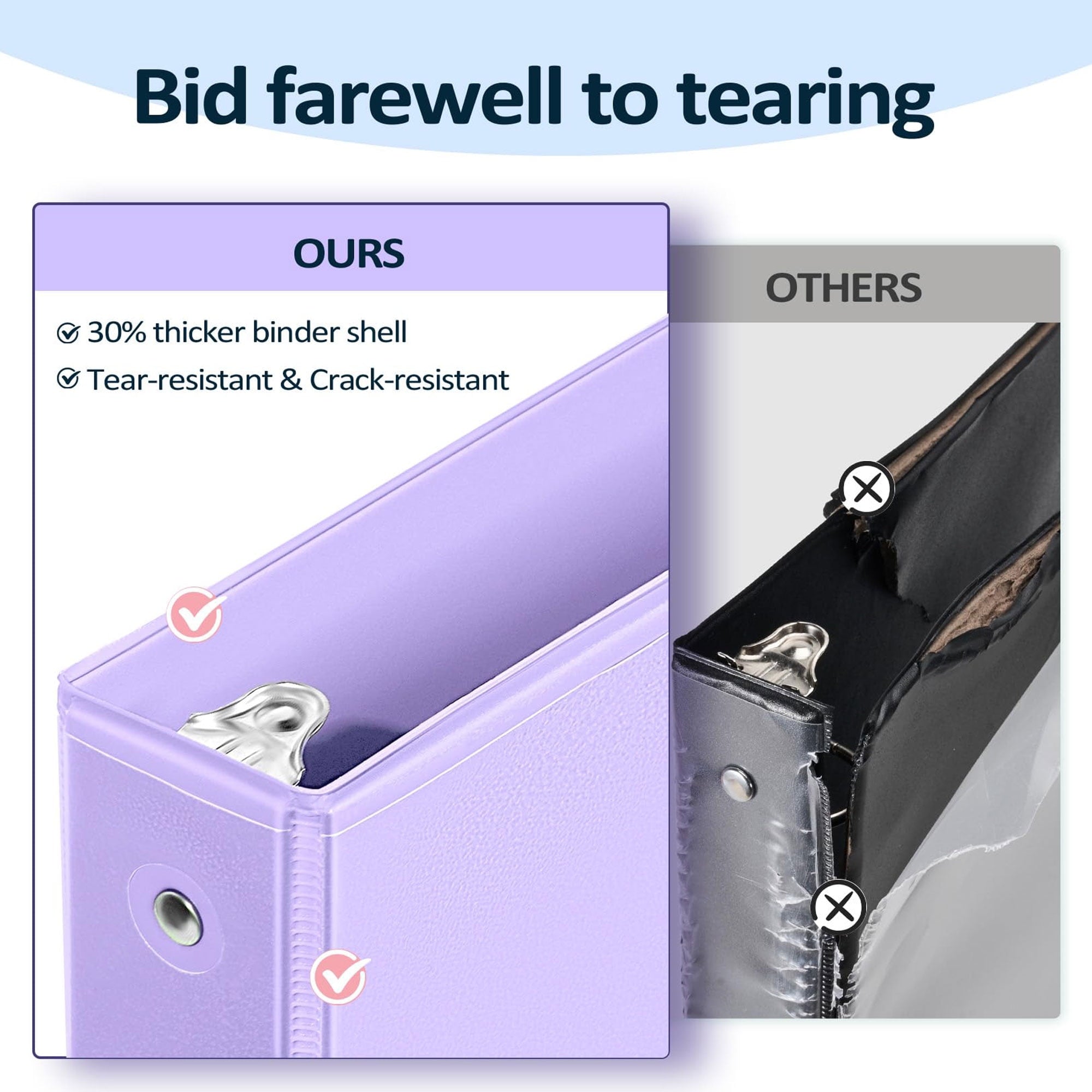 1 inch Binders 3 Ring View Binders Holds 200 Sheets of Letter Size School Paper Organizer with Pockets 4-Pack Assorted Color Notebook Binder - Image 4