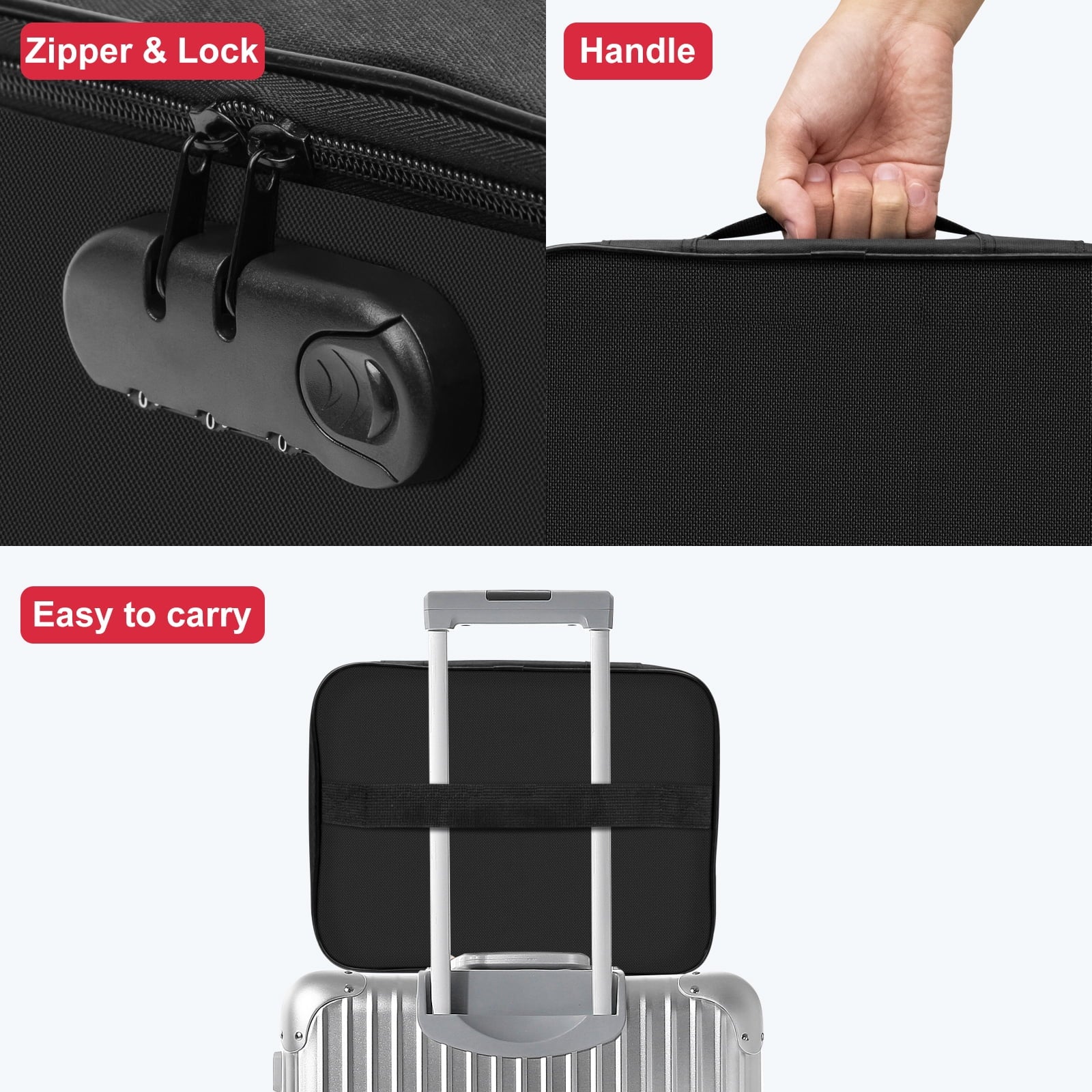 with Lock,5-Layer File Storage Case with Zipper, Safe Portable Travel Home Organizer for Laptop,Files,Certificates,Gi... - Image 4