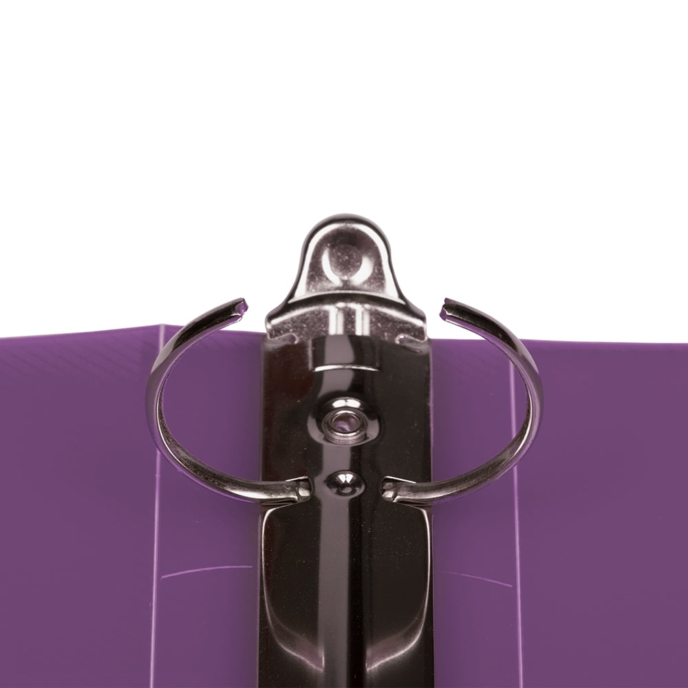 Plastic 1.5 Inch Binders, 3 Metal Rings, Purple, 1 Per Pack - Image 3