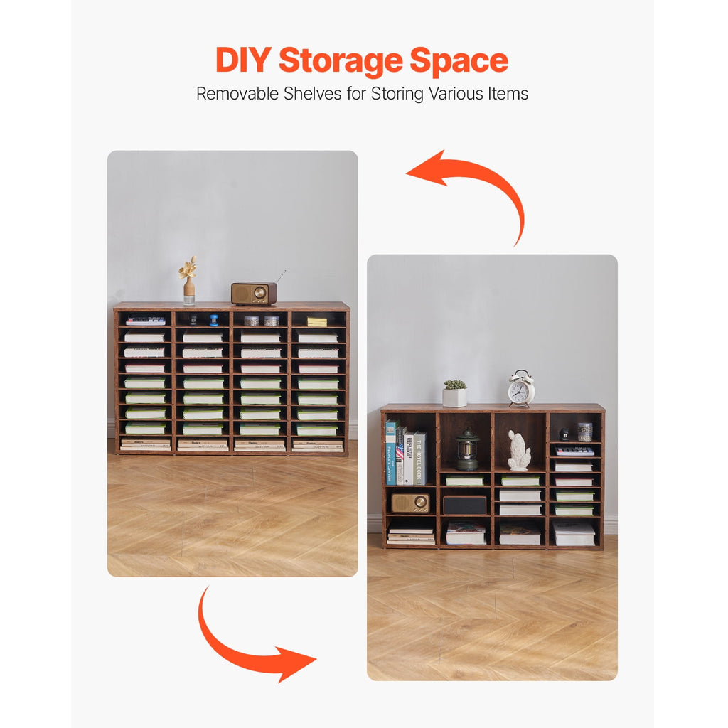KFFKFF Document Storage, 36-Slot Office Post Box with Adjustable Shelves, Wooden Correspondence Organizer Particle Board for Office, Home, C - Image 4