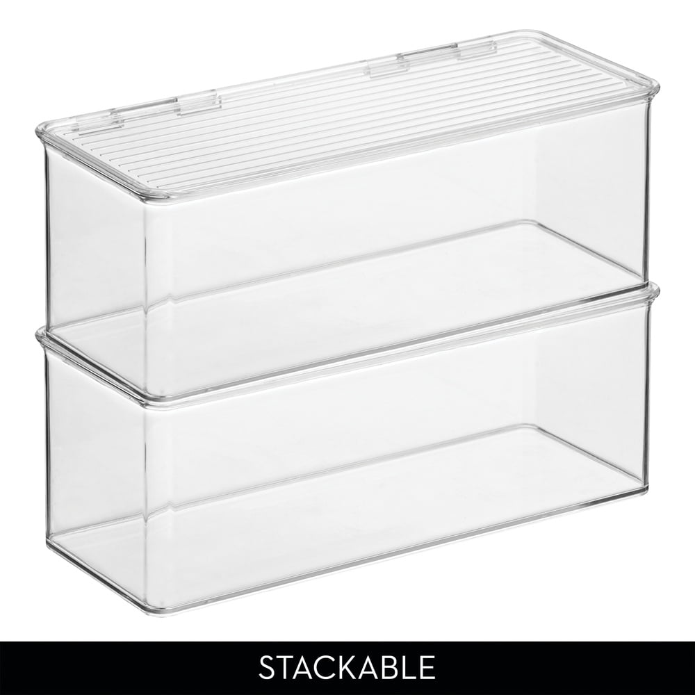 iDesign Stackable Hinged-Lid Storage Box, Lidded Storage Box for Organizing the Kitchen, Bathroom, or Home Office, 5.... - Image 5