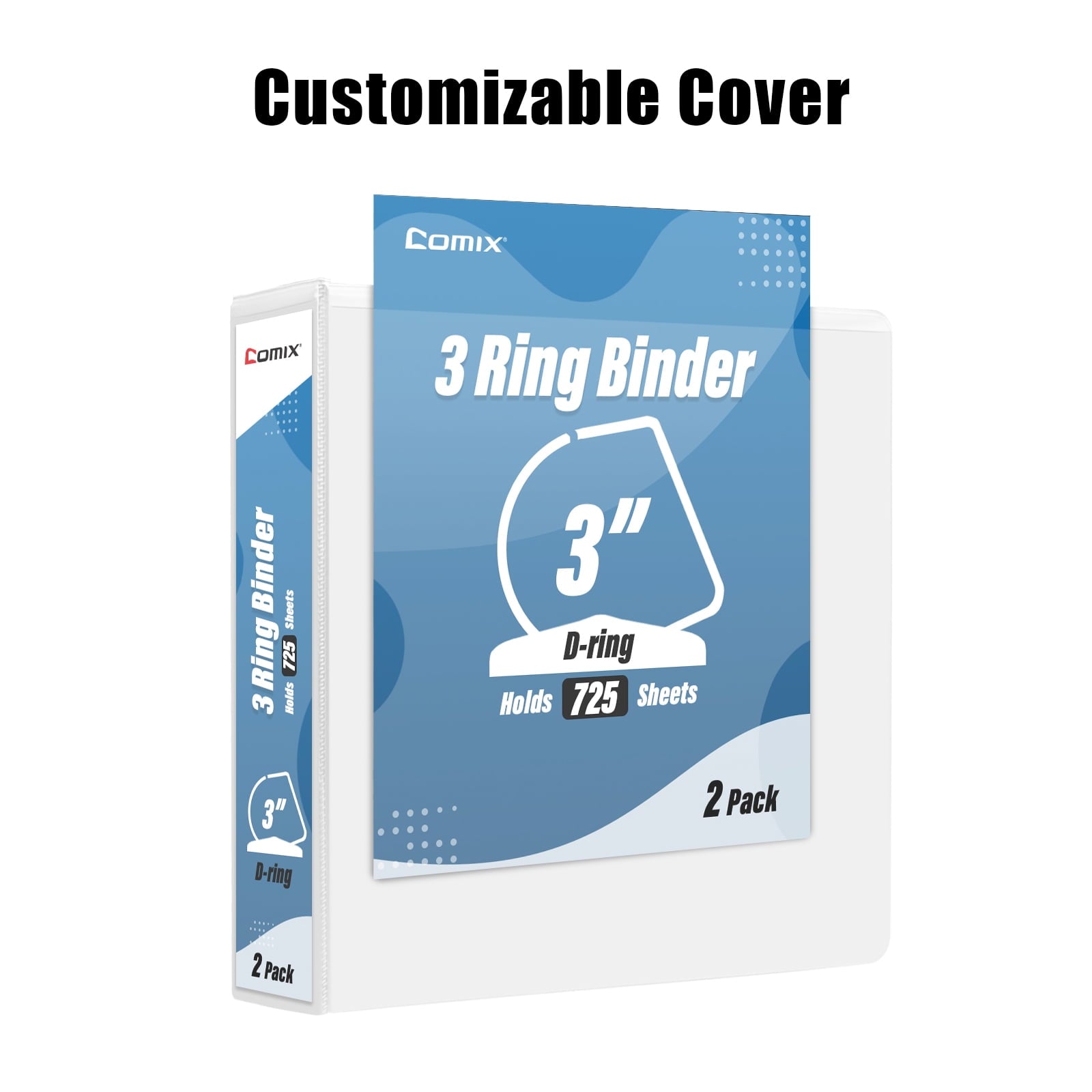 Heavy-duty 3-inch 3 Ring Binder, D Ring with 725 Sheets Capacity, 10 Pack White - Image 4