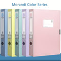 5pcs Morandi Color And Retro Color A4 Storage File Box Plastic Archives Case With Lid, Thickening Folder Organizer Fo...