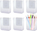 6 Pack Plastic Wall Folders, Clear Wall Mount File Organizer Acrylic Single Pocket Hanging Wall Organizer Magazine Holder Cabinet Storage Bi