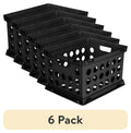 (6 pack) File Crate, Versatile Plastic Storage Bin with Through Handles, Fits Letter & Legal-sized Hanging Files, Sta...