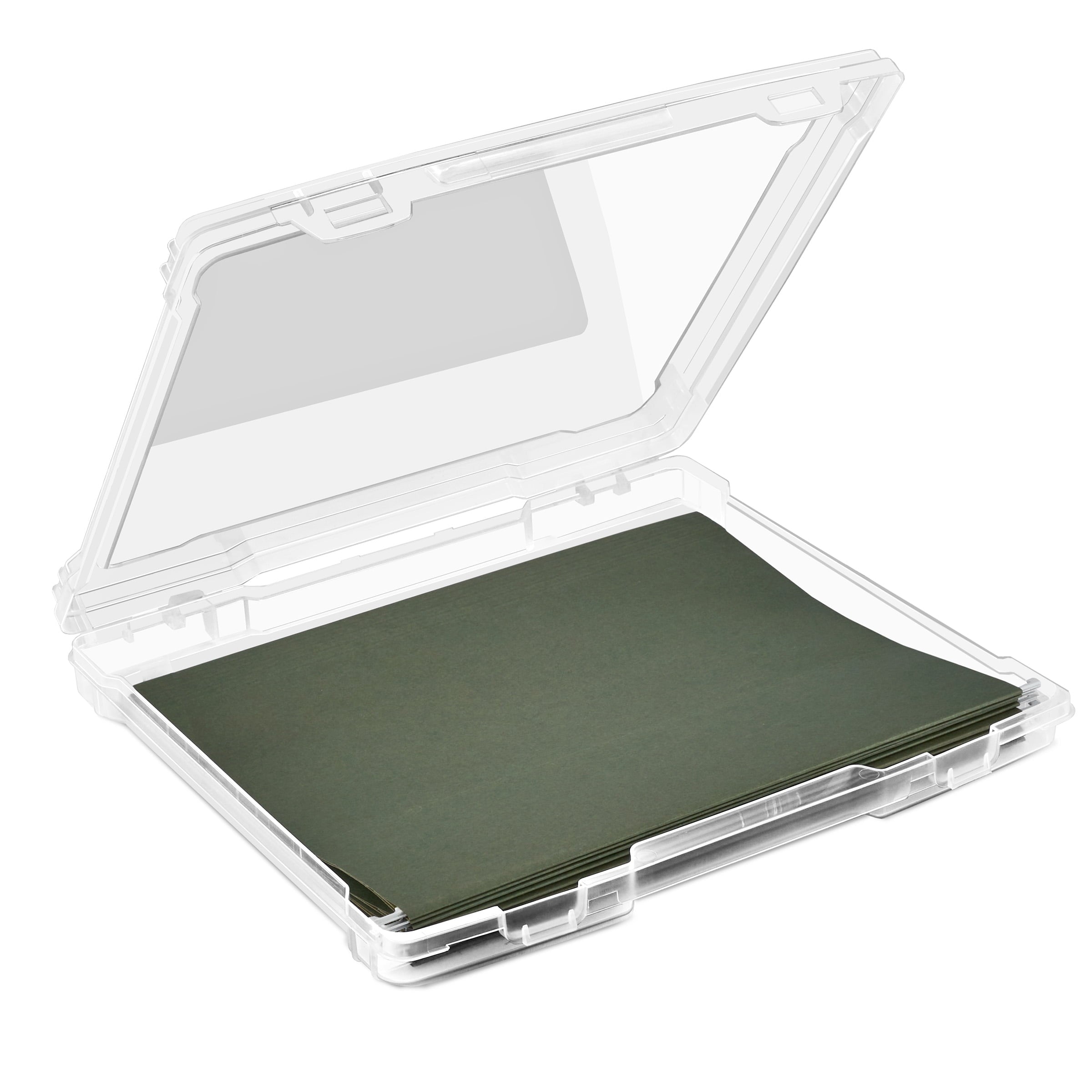 Narrow Clear Hanging File Organizer Bin, Stackable Plastic Document Storage Holder, 1 Pack - Image 6