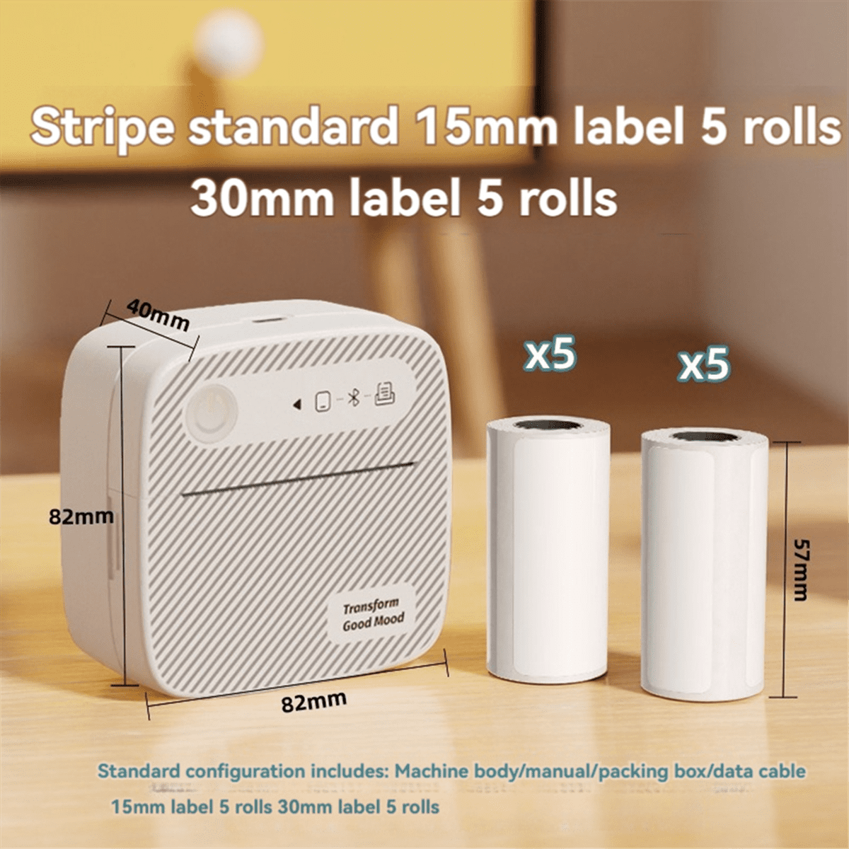 with Tape Portable Bluetooth Printer Inkless er for Home Kitchen School Office As Shown - Image 5