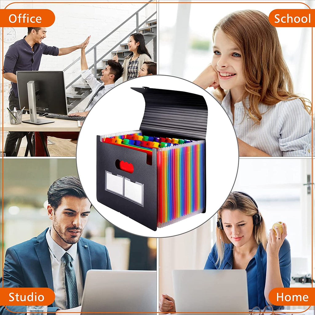 24 Pockets Accordion File Organizer, Freestanding File Paper Folder for Office School Business Supplies - Image 3