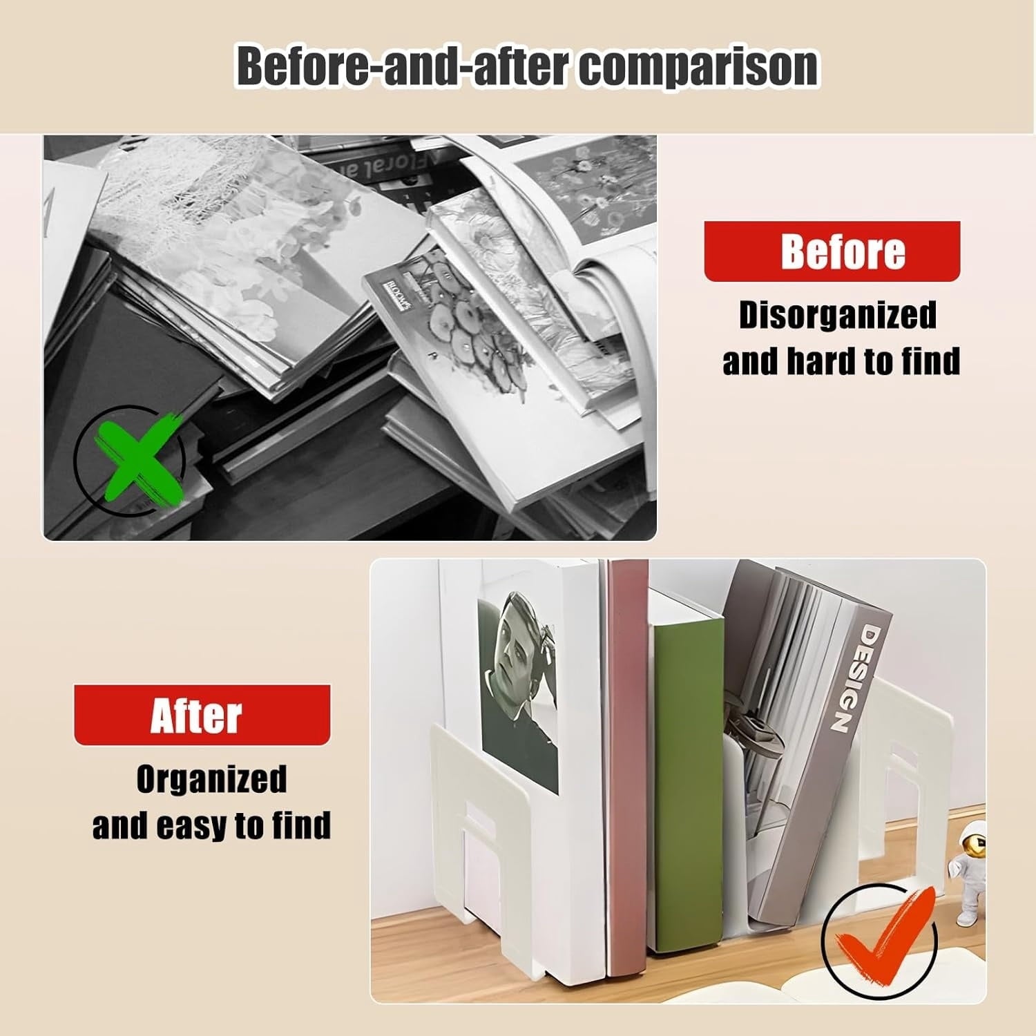 Clear Acrylic File Sorter,4 Slots Magazine File Holder,Bookshelf Organizer,Sturdy Desk File Organizer,File Racks for ... - Image 5