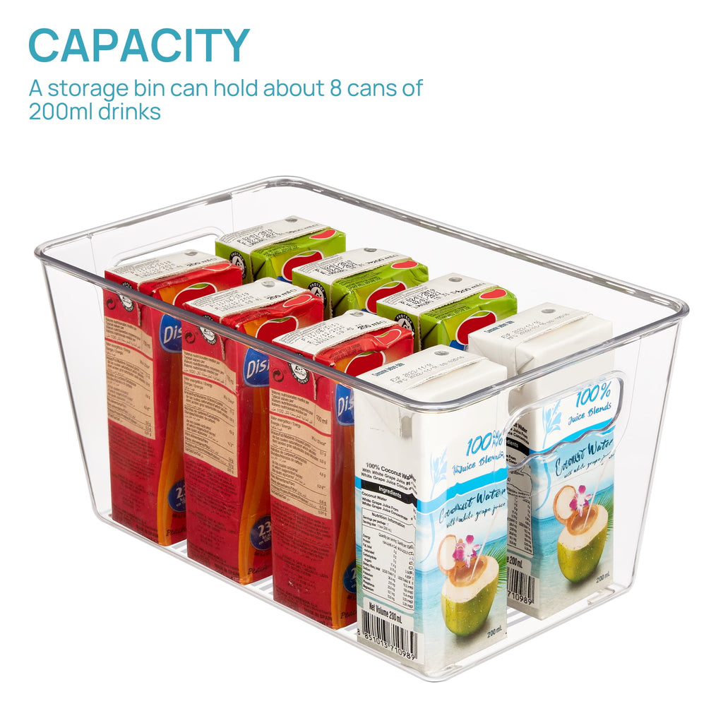 Clear Plastic Storage Bins, 4 PCS Pantry Organizer Bins with Handle,Medium - Image 4