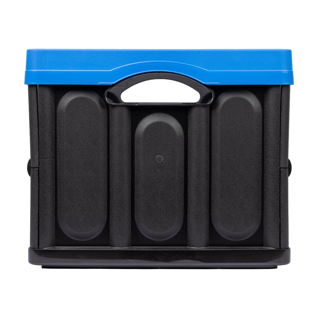 Instacrate 12-Gallon Collapsible Plastic Storage Bin with Handles, Black and Blue - Image 6