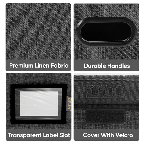2 Pack Collapsible File Organizer Box with Lid & Plastic Slide, for Office Document Storage - Image 2