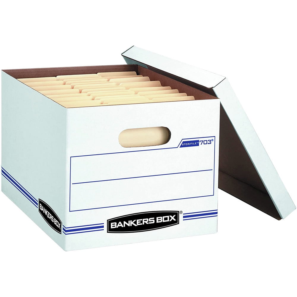 Bankers Box Stor/File Storage Box, Letter/Legal, Lift-Off Lid, White, 6/Pack - Image 5