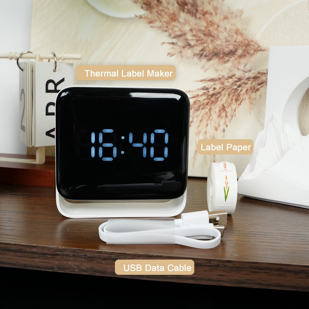 Print Wirelessly Anywhere: Mini Bluetooth Label Maker with Tape Included. The Inkless Thermal Printer for Organizing Home, Office & School. - Image 2
