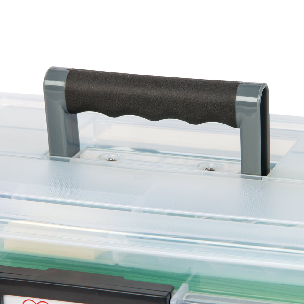 IRIS USA 19 Qt. WEATHERPRO Plastic Office Storage Portable Letter Size File Box with Organizer-Lid and Seal and Secure Latching Buckles, Cle - Image 5