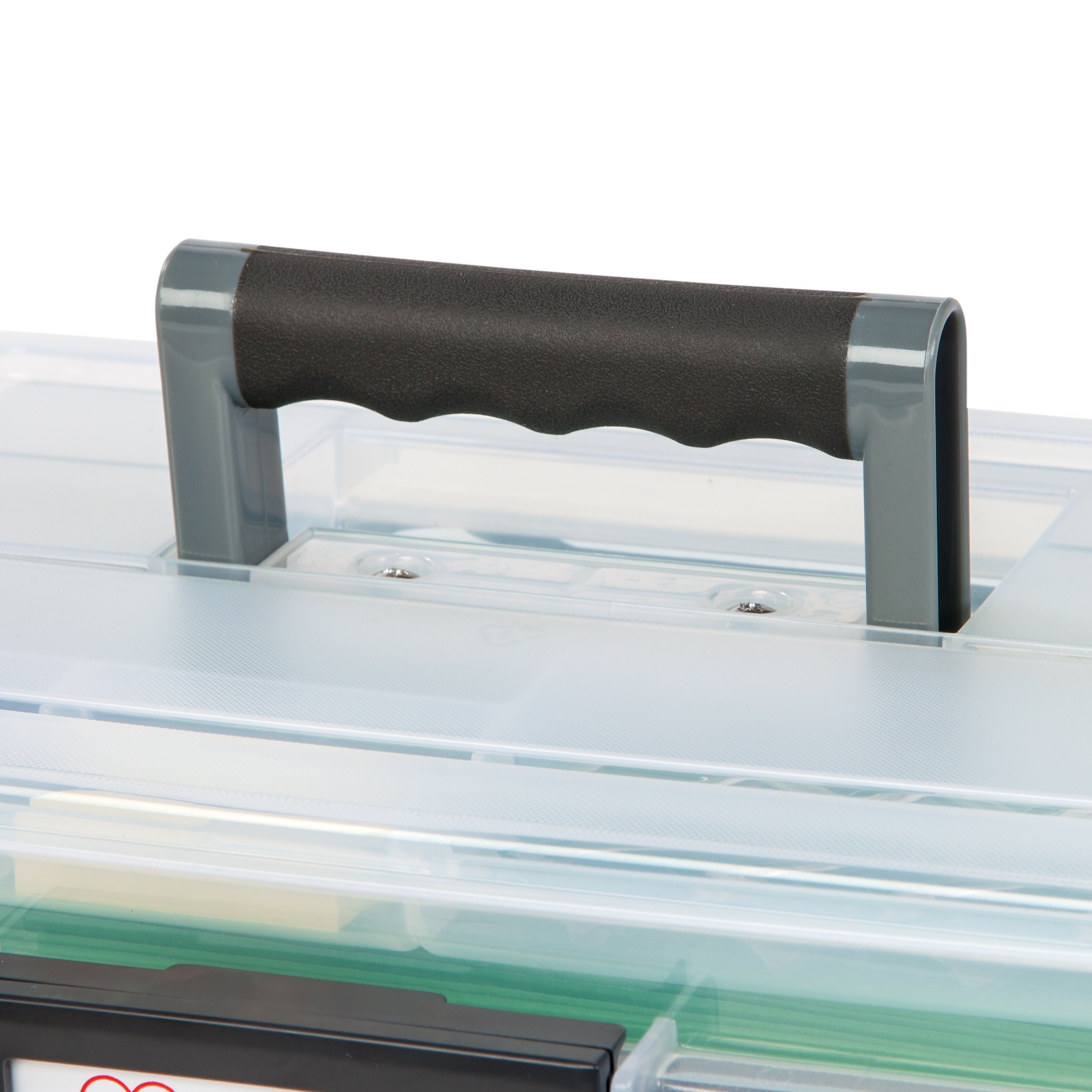 IRIS USA 19 Qt. WEATHERPRO Plastic Office Storage Portable Letter Size File Box with Organizer-Lid and Seal and Secure Latching Buckles, Cle - Image 5