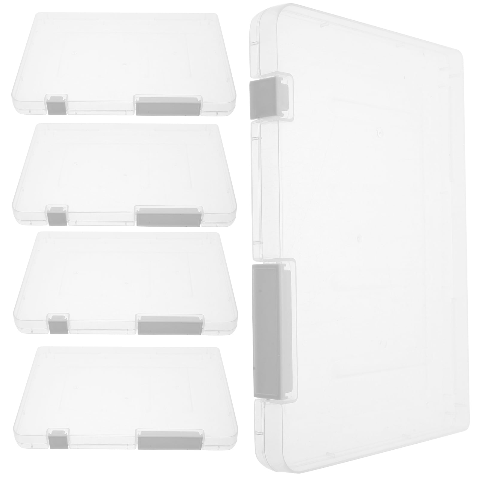 MLINS  5 Pcs Clear Storage Bins with Lids File Box Office - Image 4