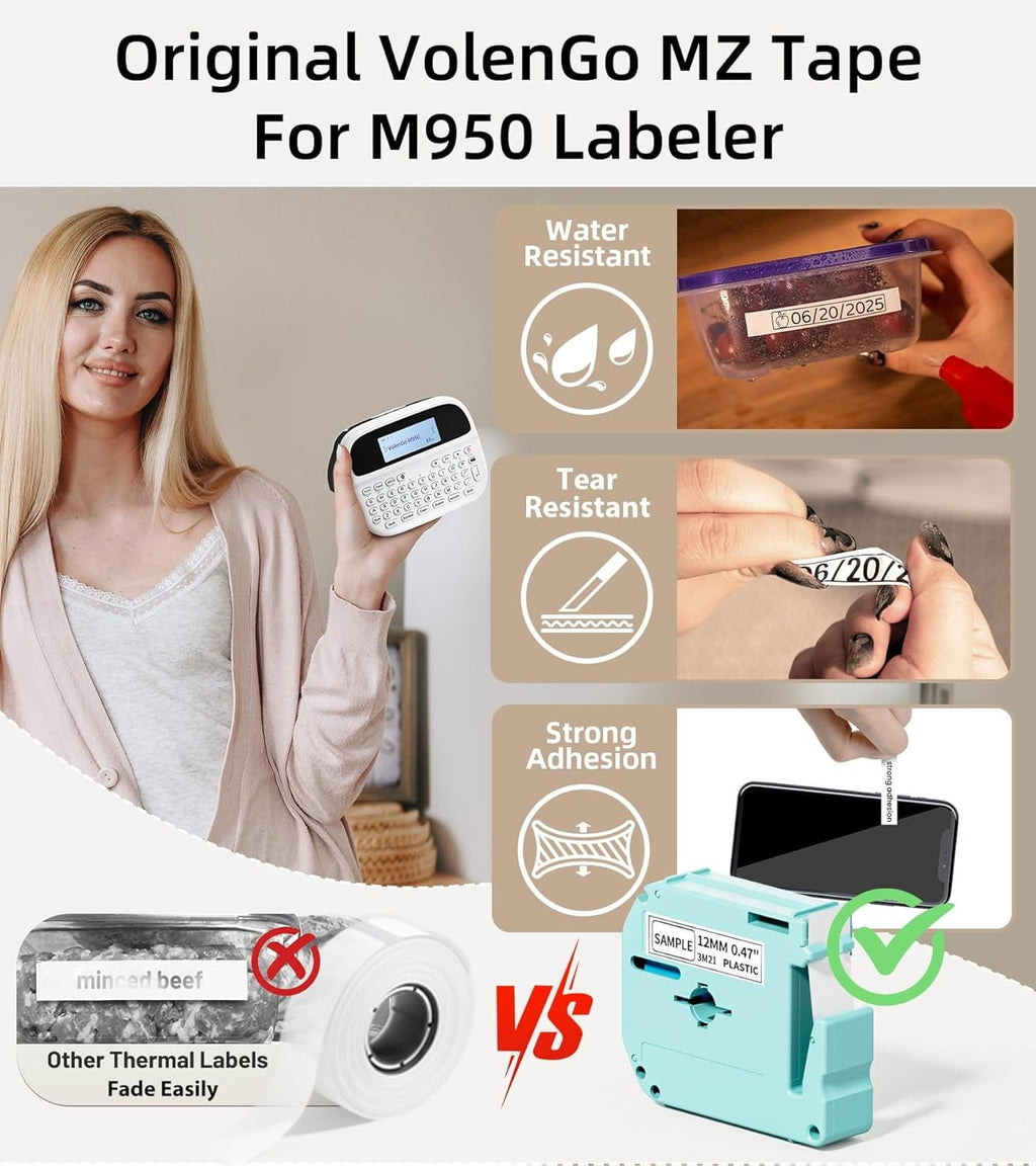 Label Maker Bluetooth Waterproof Label Maker with QWERTY Keyboard, USB-C Rechargeable Handheld Printer, Replace for S... - Image 4