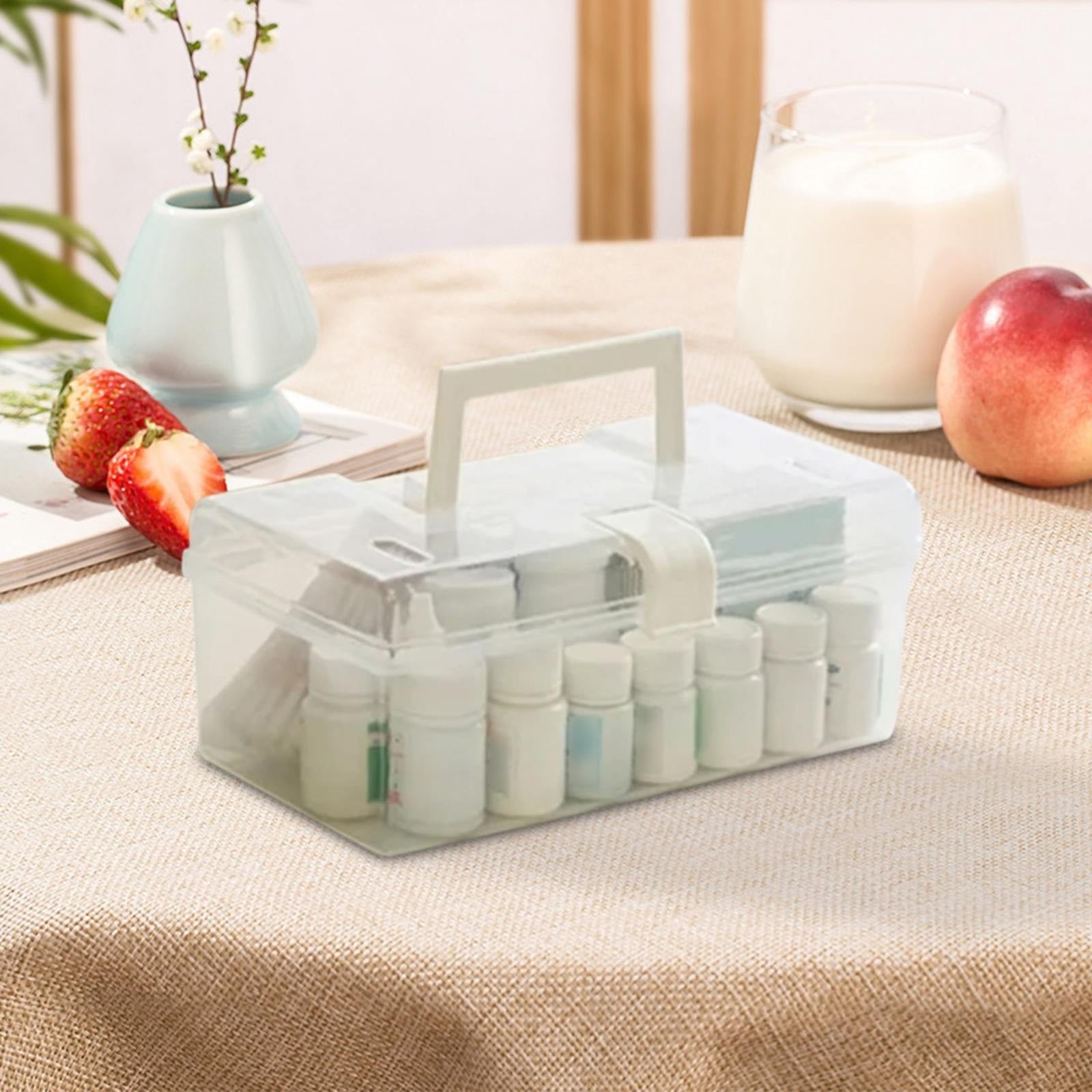 Clear Storage Bins with Lid & Handle,Storage Box Organizing Container,Stackable Small Art & Office Supply Organizer Tote,Medicine Organizer - Image 4