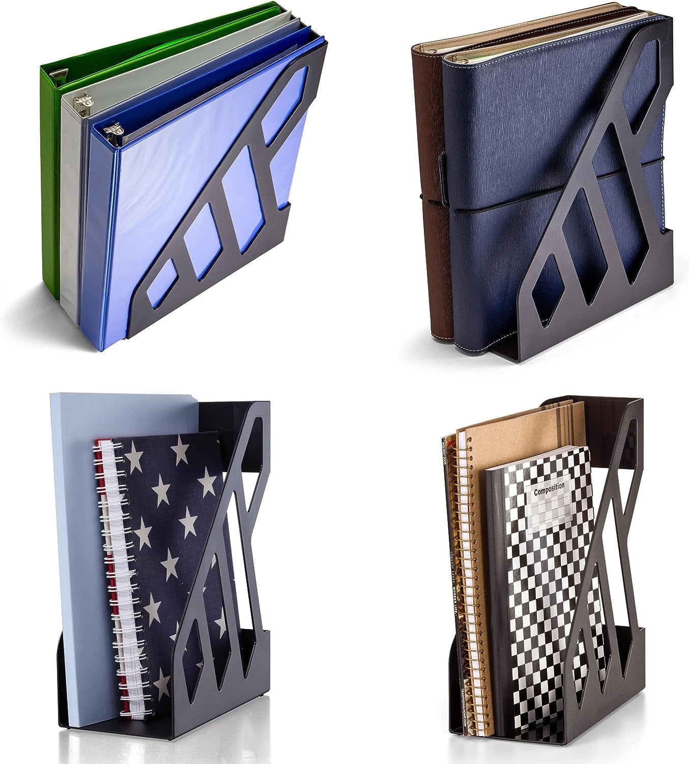 File Organizer Plastic 4-Pocket, Assorted Colors, 4 Count, 4 Pack - Image 2
