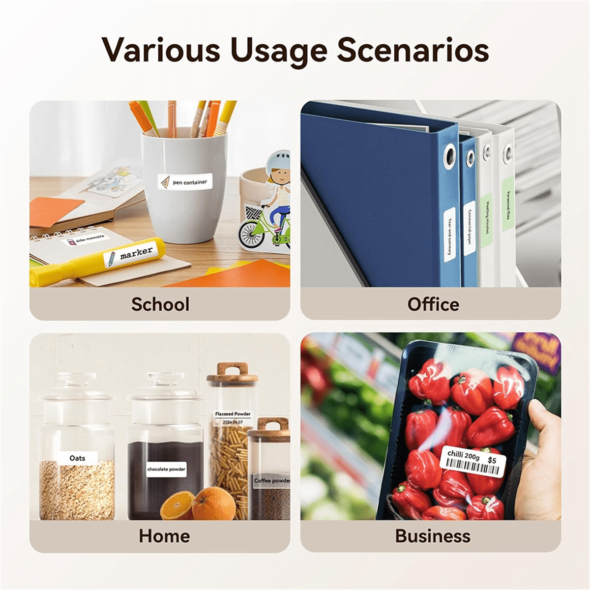 Label Maker Machine with Tape,Mini Portable Bluetooth Thermal Printer, Sticker Maker Label Maker for Home Office School - Image 3