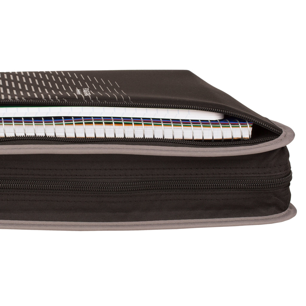 Xpanz Zipper Binder, 2" Round Rings, 380 Sheets, Gray - Image 2