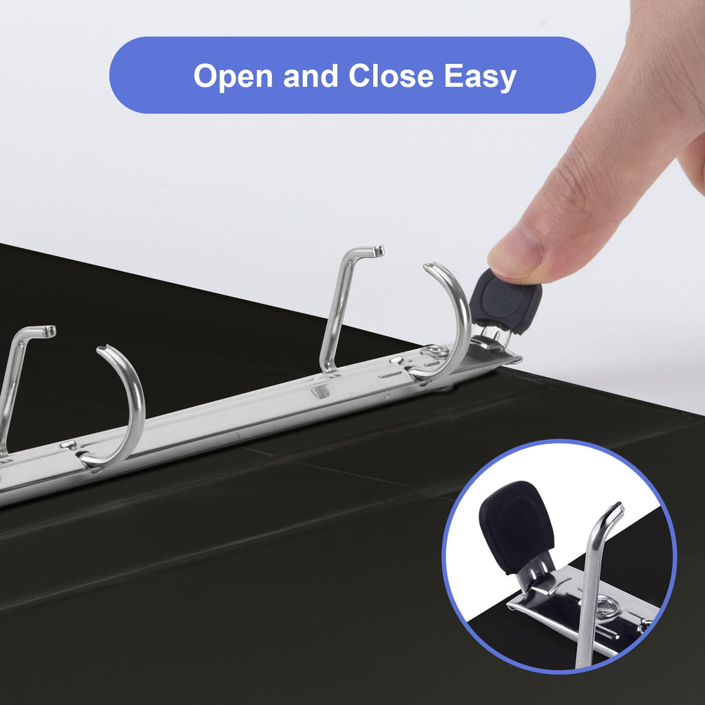 Economy 1.5 inch One-Tag 3 Ring View Binders, 1.5" Slant D-Ring with 350 Sheets Capacity, 6-Pack Black - Image 3