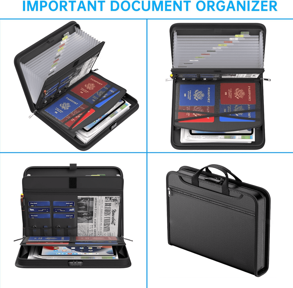 Organizer with Combination Lock Portable Organizer & Large Capacity Folder Document Organizer, Folder for Home, Offic... - Image 6