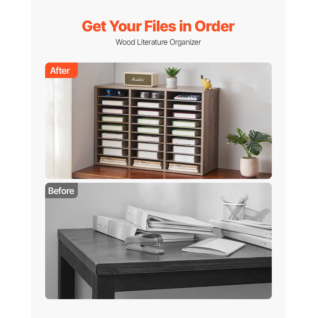 Document Storage, 27-Slot Office Post Box with Adjustable Shelves, Particle Board Mail Sorter for Office, Home, or Cl... - Image 2
