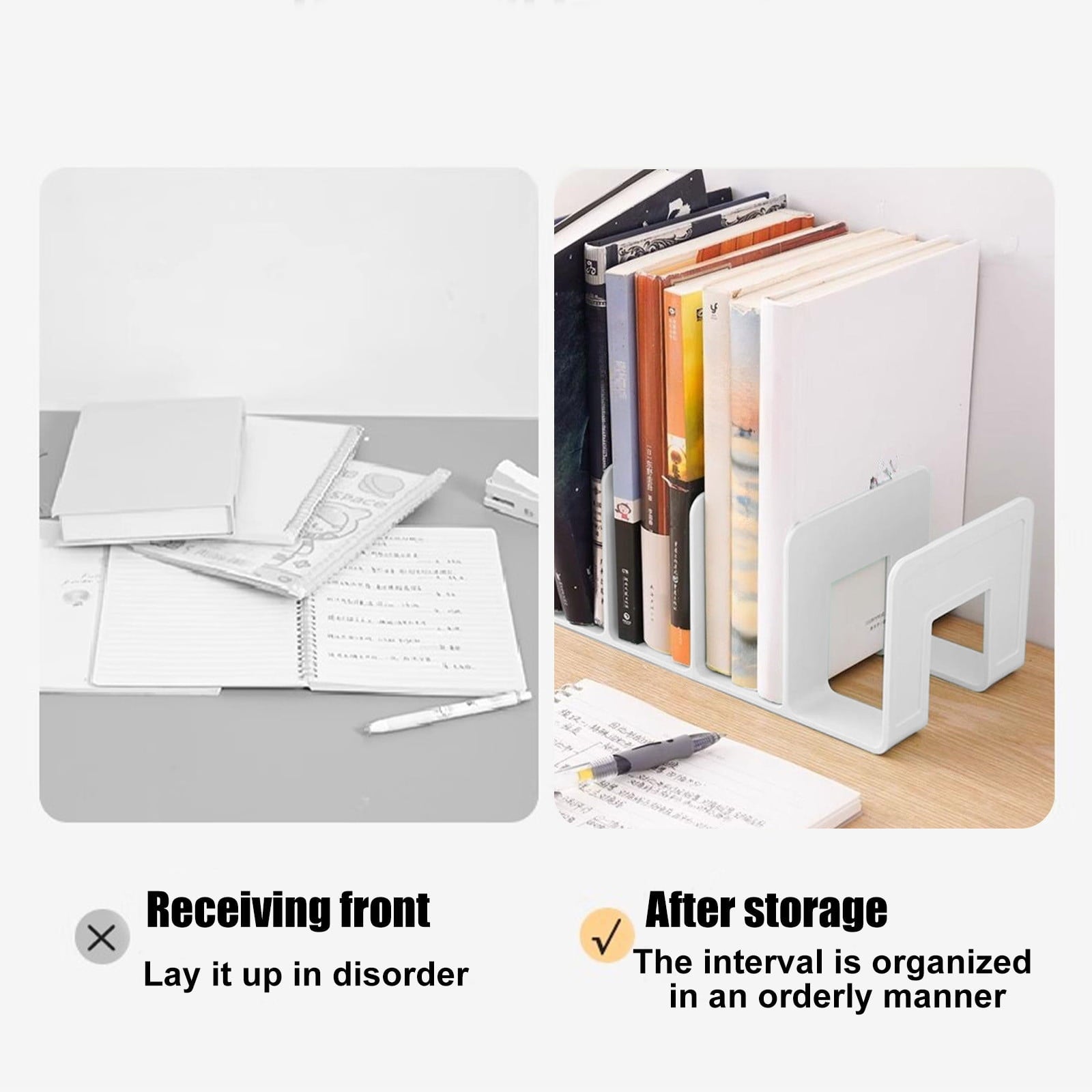 2026 Homework Helper Student Bookends, Desk Study Buddy Book Organizers, Desktop Divider File Storage for Shelves, 4 ... - Image 4